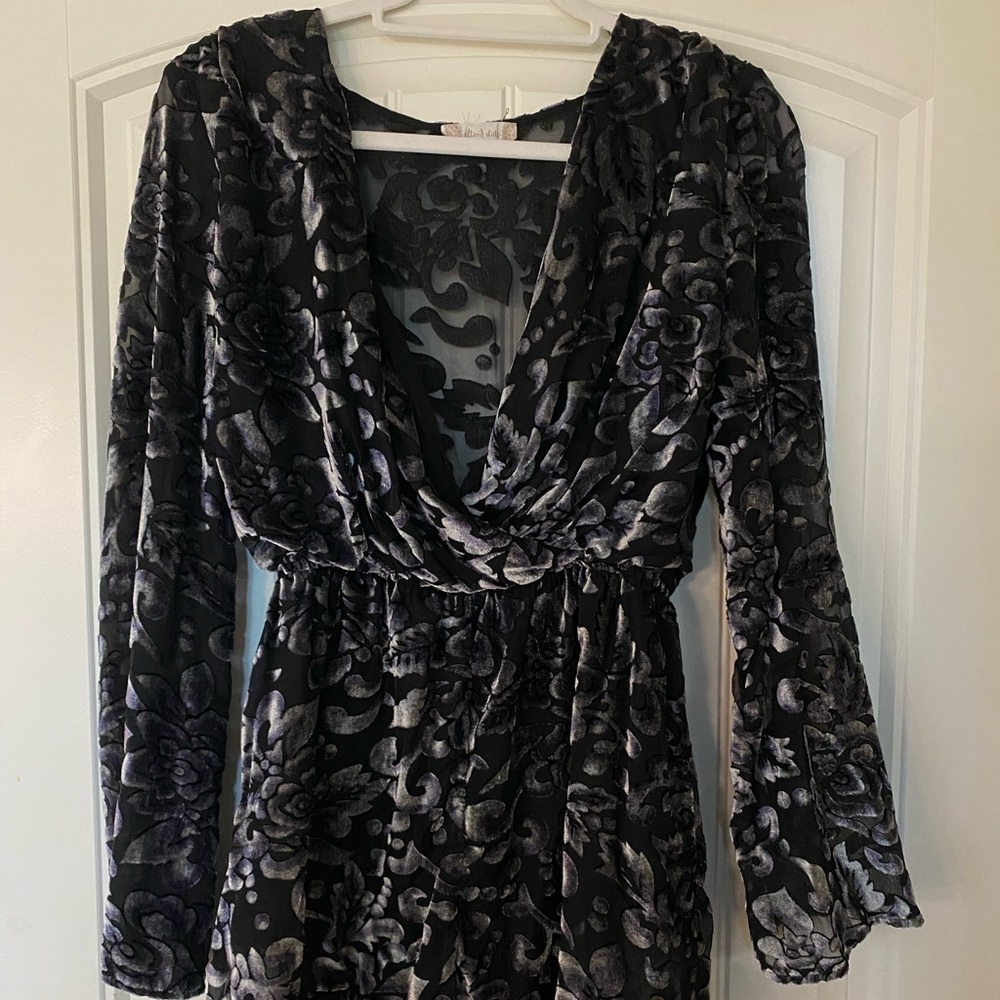 Altar’s State Black Velvet Romper